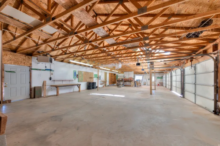 Garage with a heating and cooling units