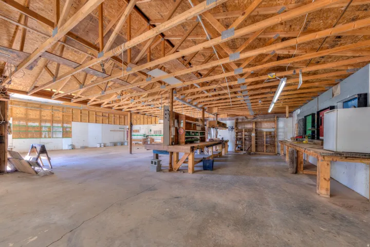 Garage featuring many workshop areas