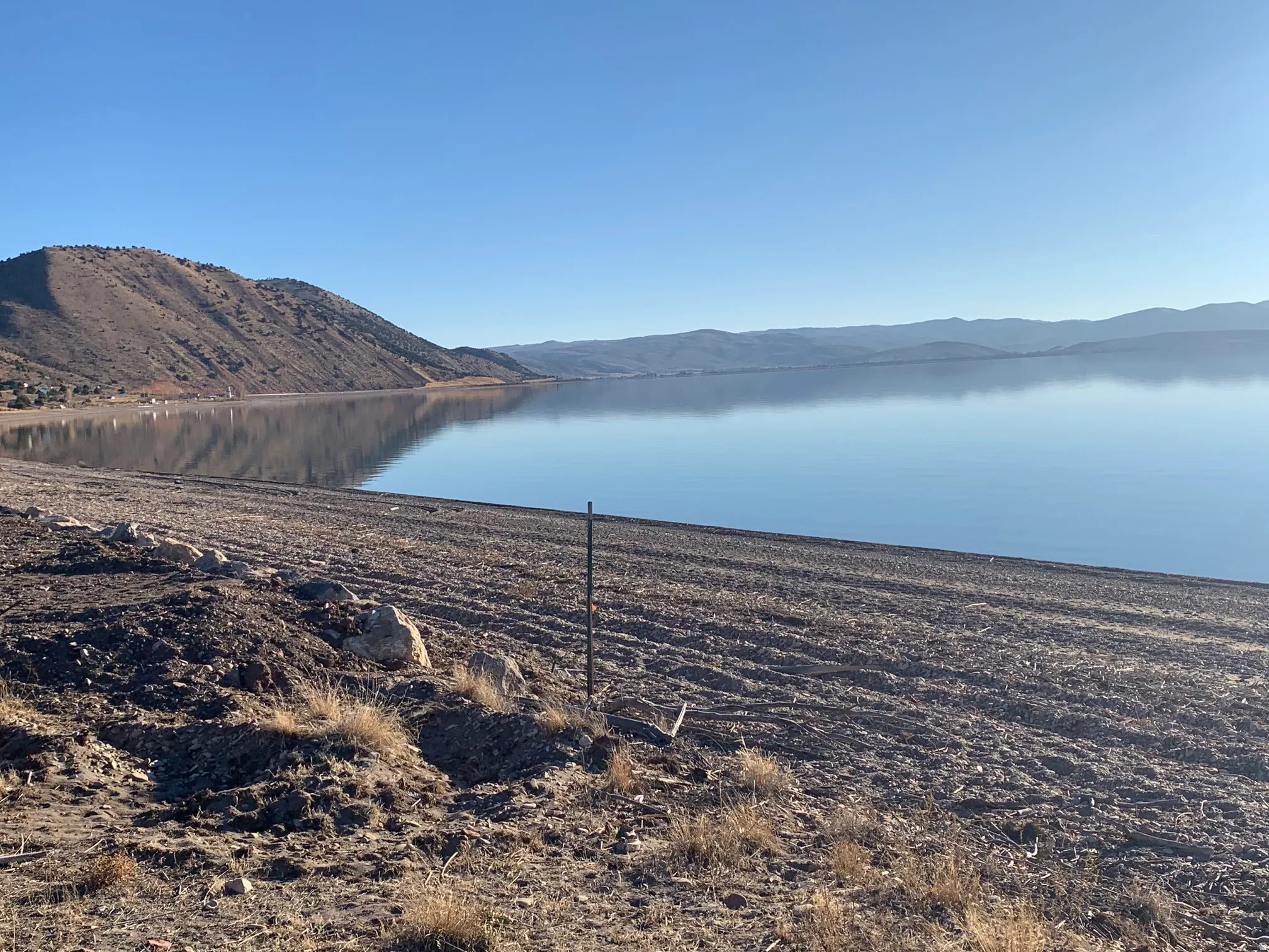 Water view with a mountainous background