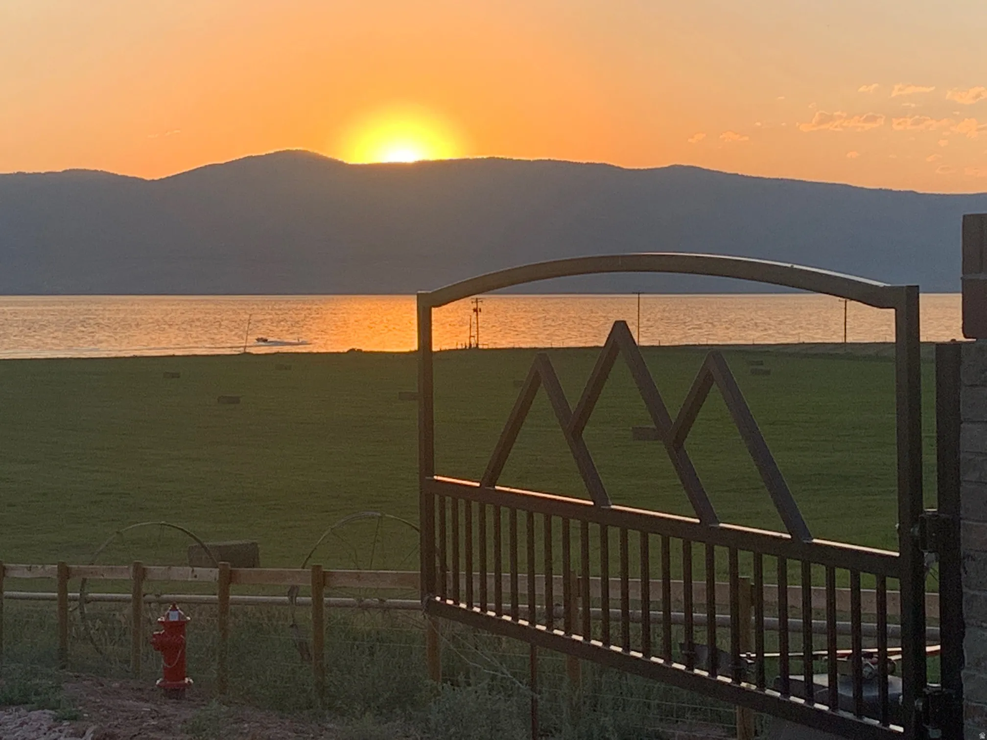 Gate featuring a mountain view