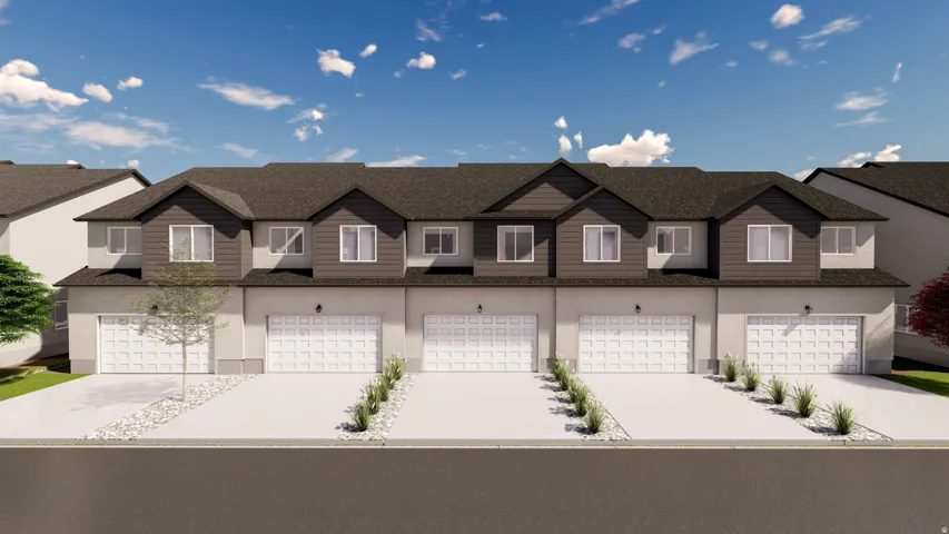 View of front of home with concrete driveway and roof with shingles