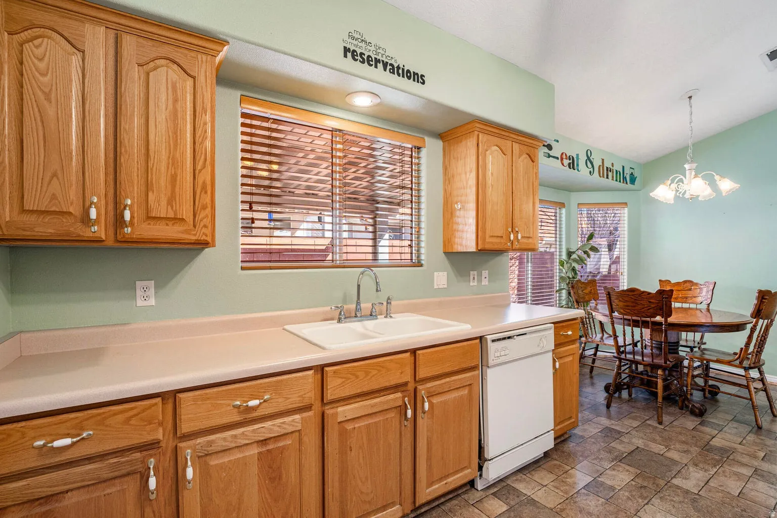 Kitchen has lot of counter space