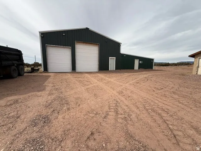 View of detached garage