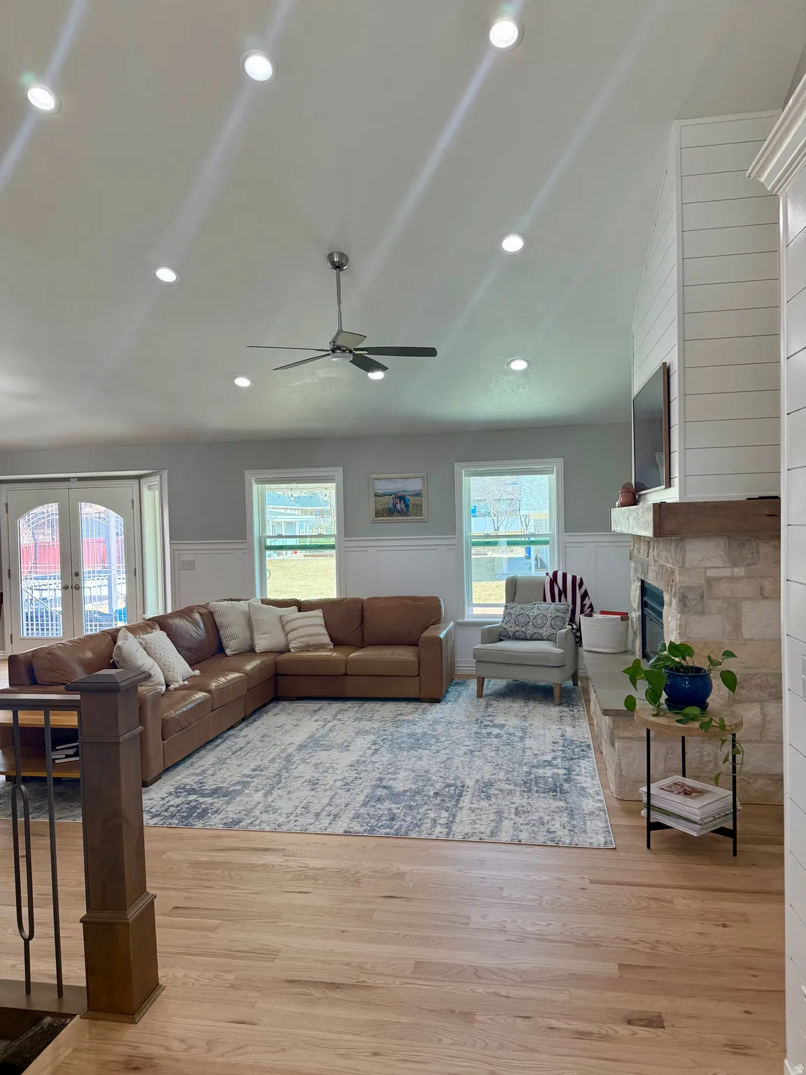 Living room featured as you enter the residence.