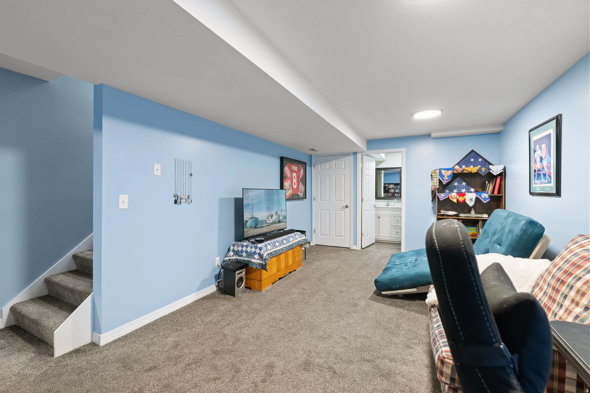 Fully finished basement with additional family room, bedroom & bath