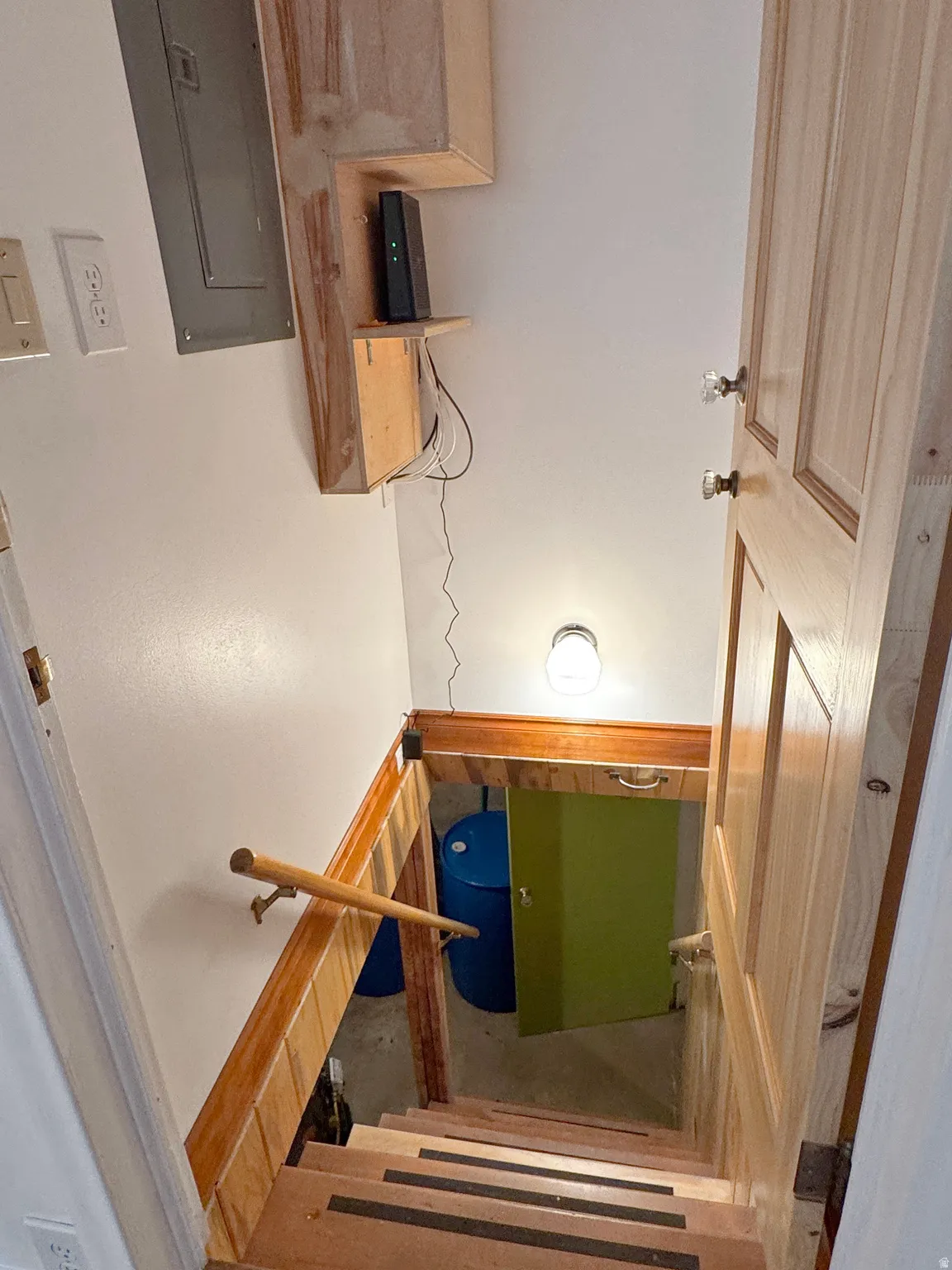 Stairway with electric panel