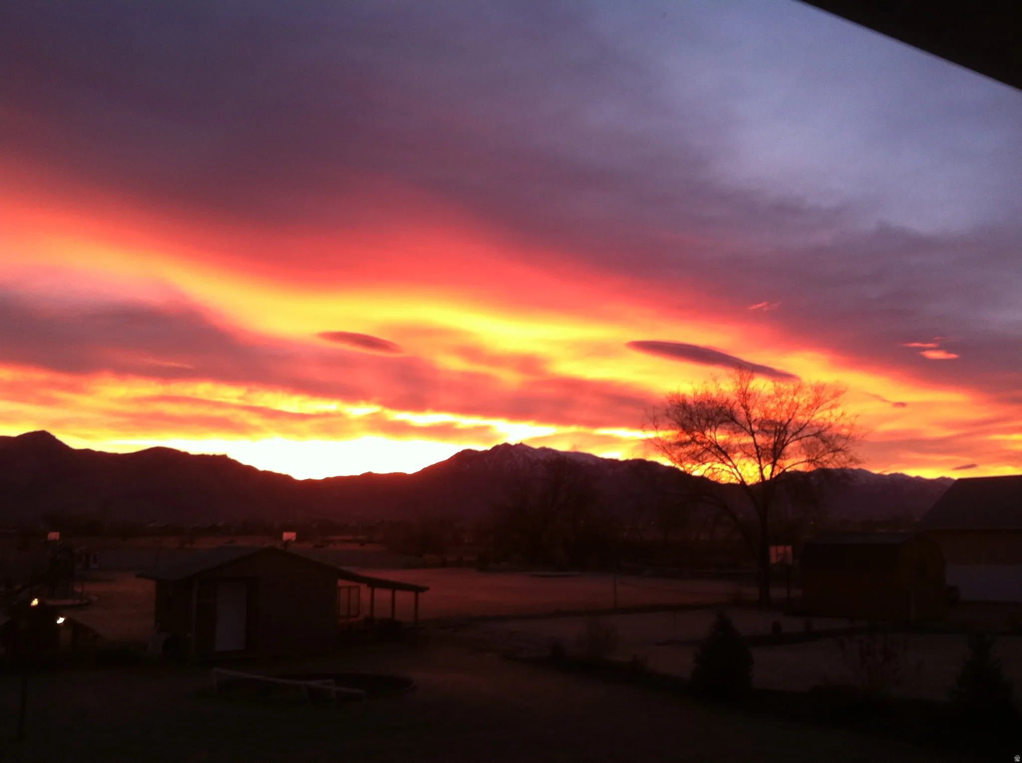 Looking at the sunrise from the back deck.