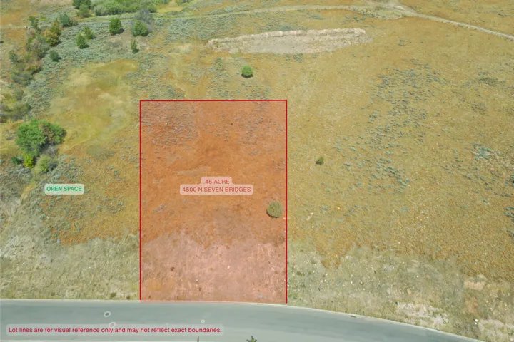 Aerial overview of property's location with property boundaries highlighted