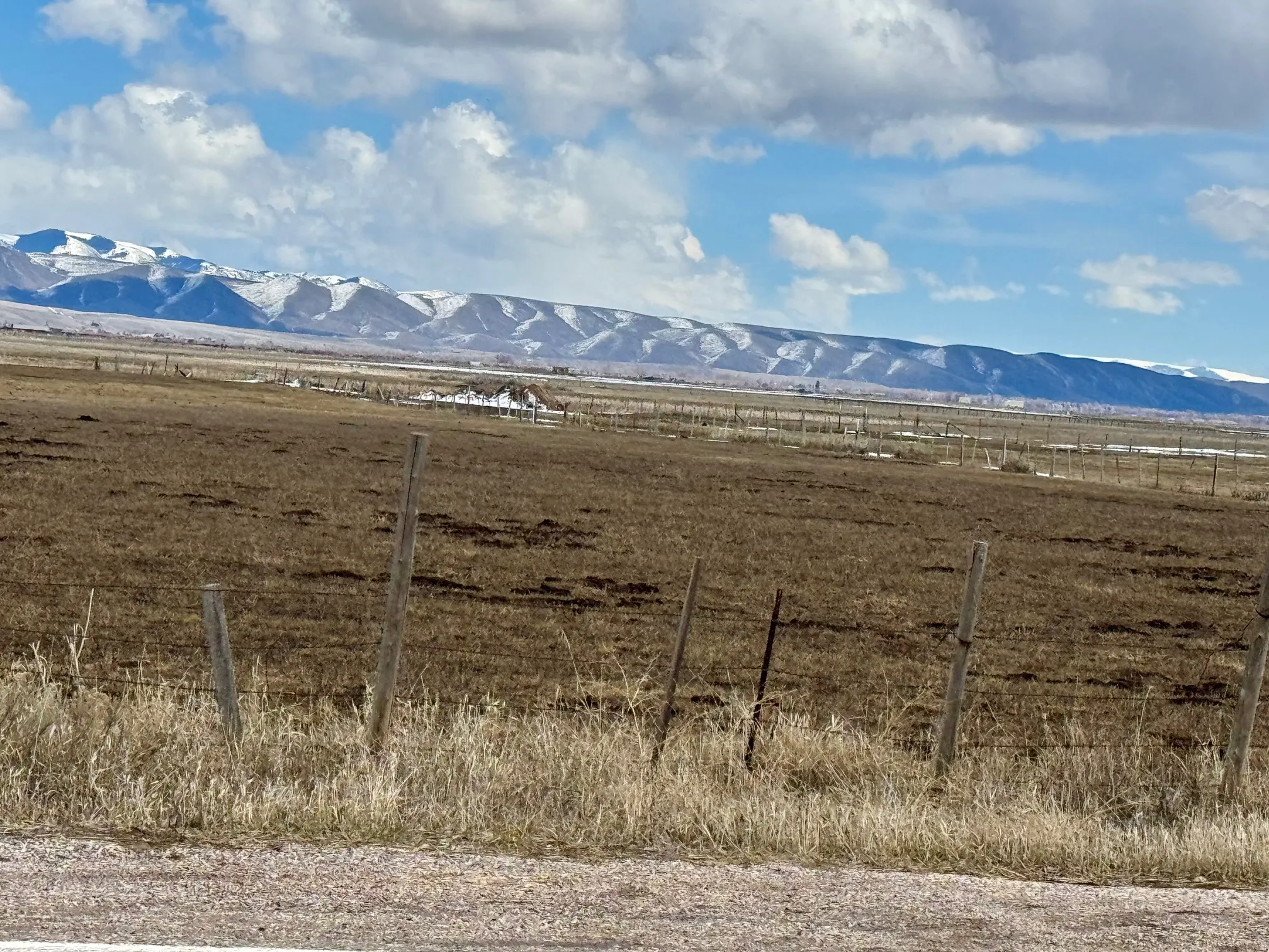 View of mountain background with rural landscape
