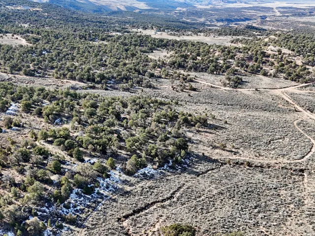 Aerial view of a mountain backdrop