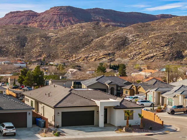 Mountain view with nearby suburban area