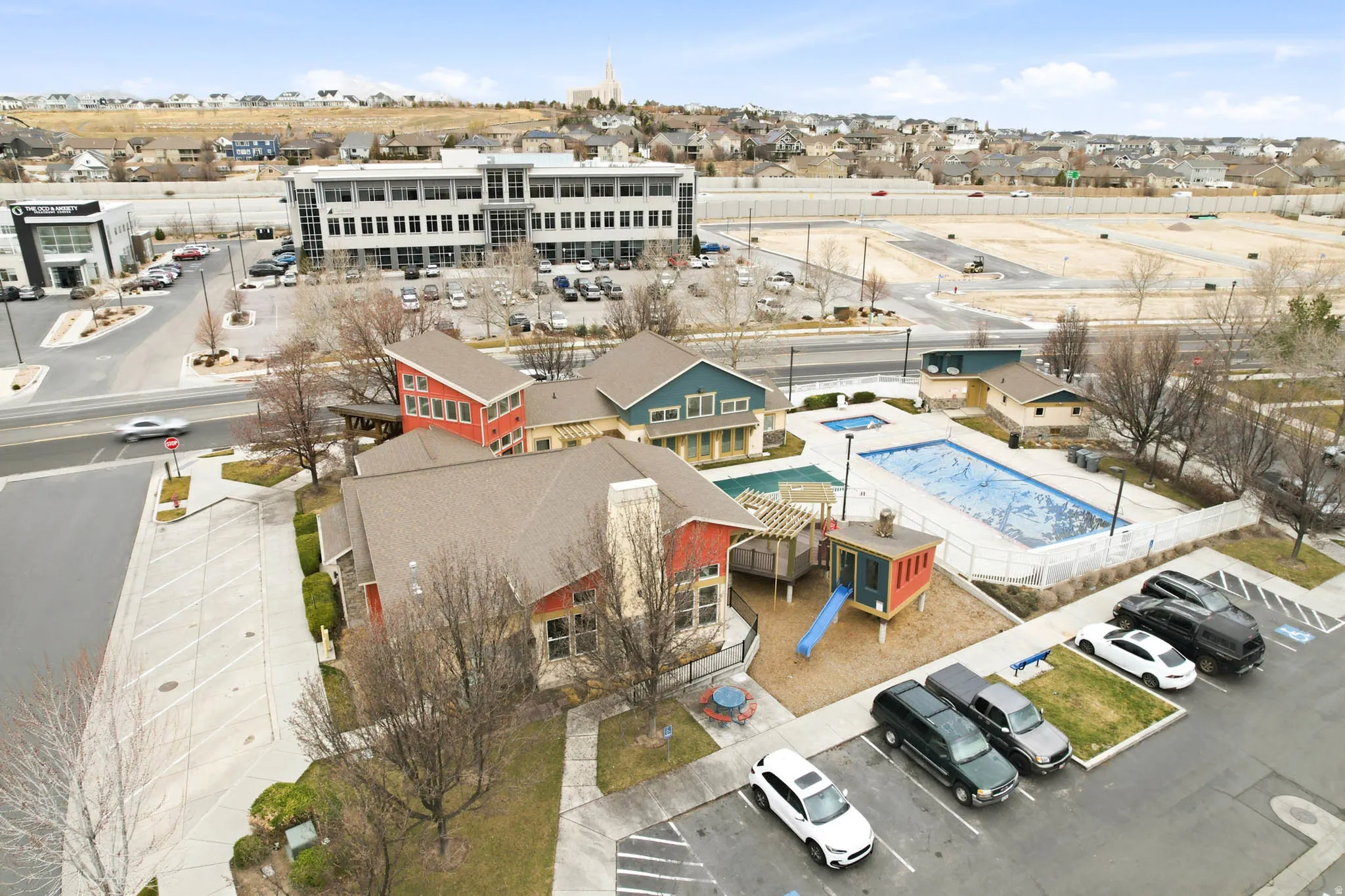 Bird's eye view of a pool