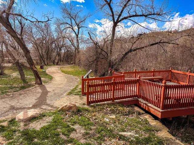 View of wooden deck