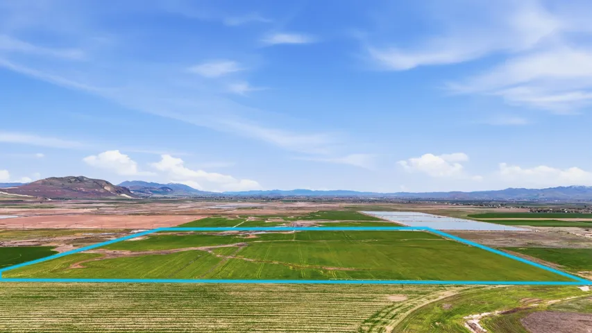 Expansive agricultural land featuring verdant fields and distant mountain ranges