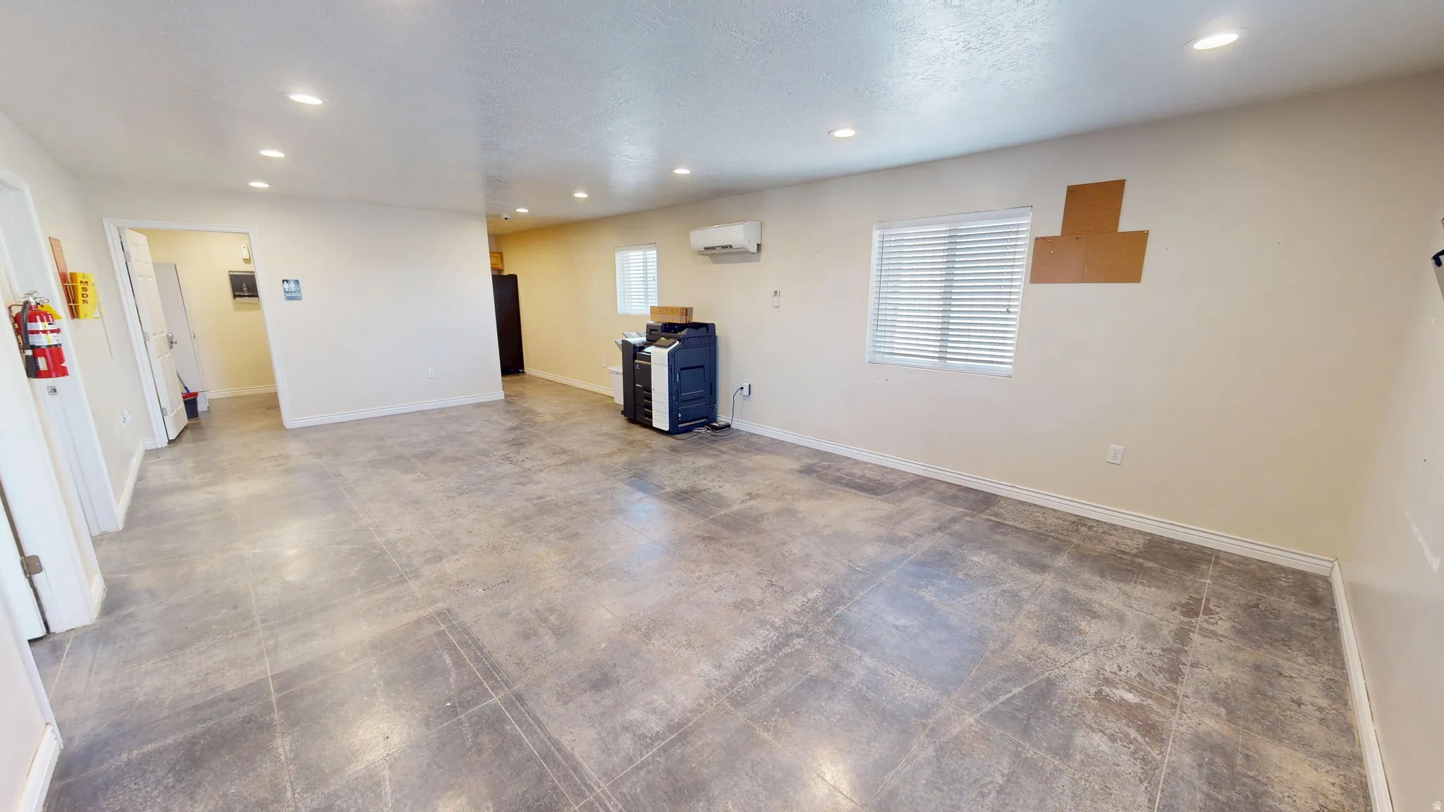 Spare room with recessed lighting