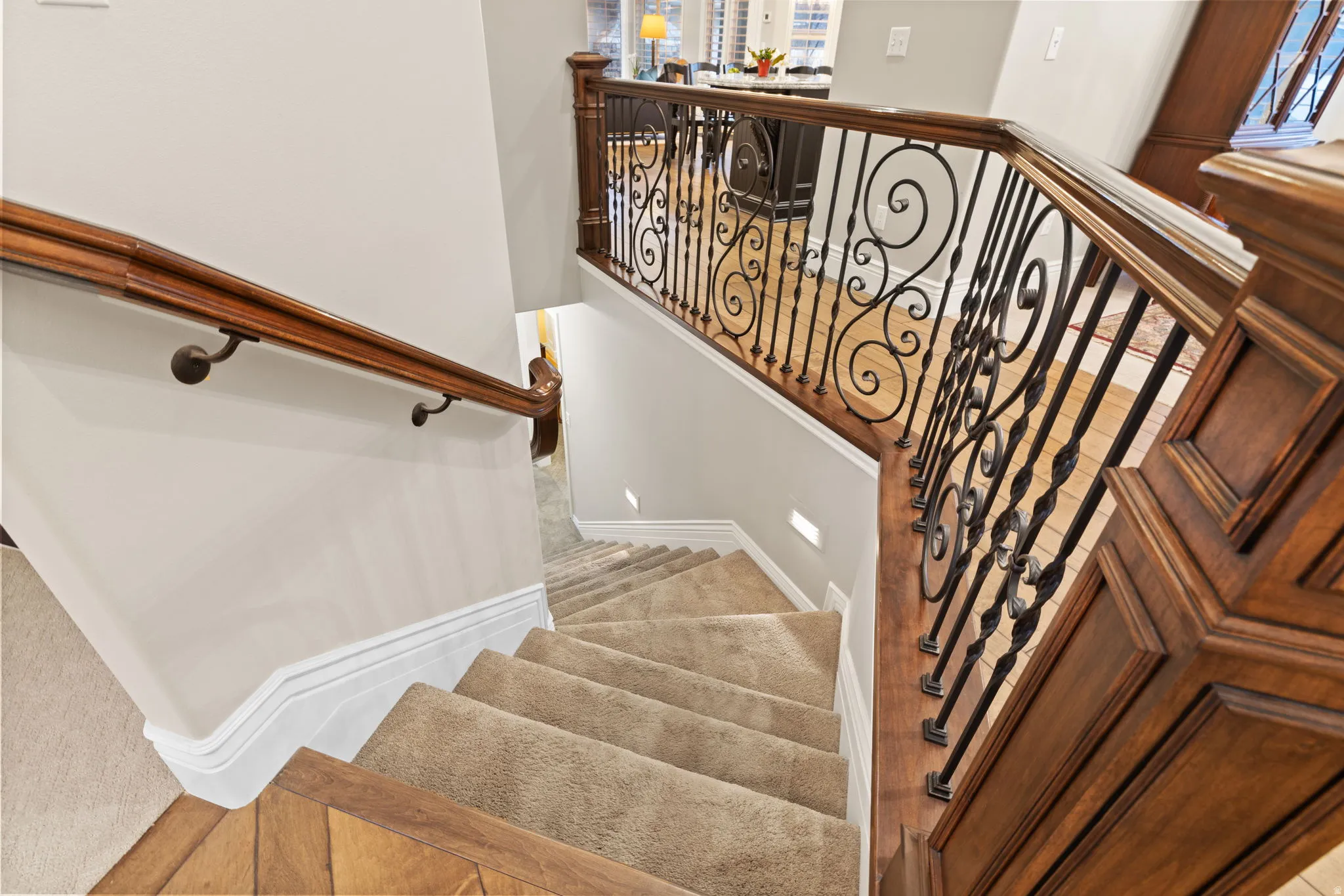 Stairway with baseboards