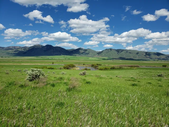 View of mountain background with rural landscape
