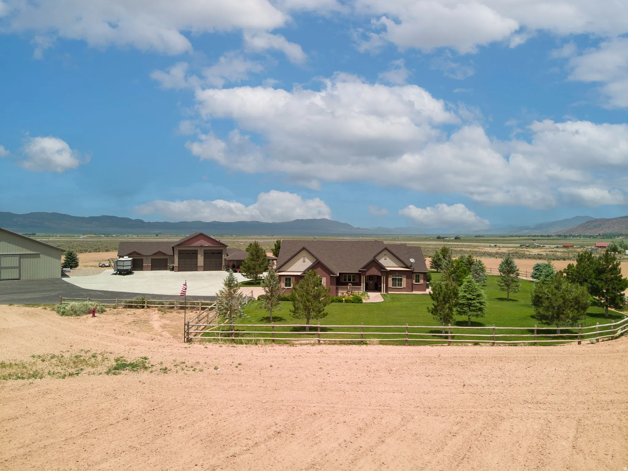 Mountain view with rural landscape