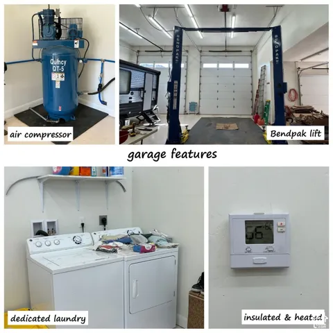 Laundry area with a garage and washing machine and dryer