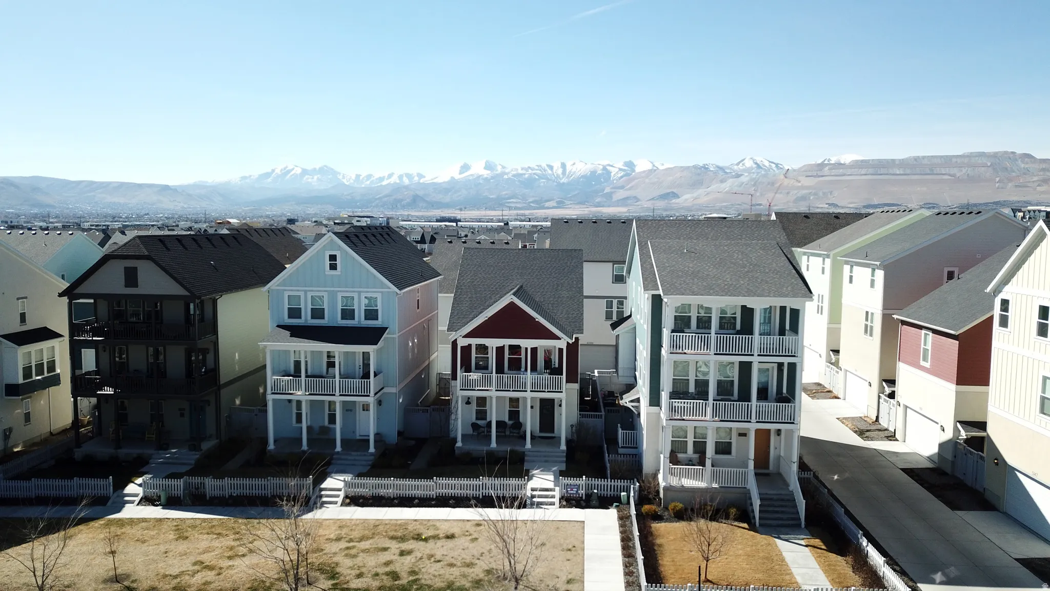 Front of house with a residential view and a mountain view