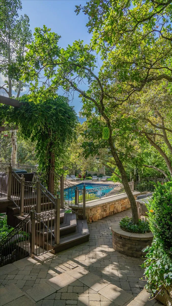 View of patio with stairway