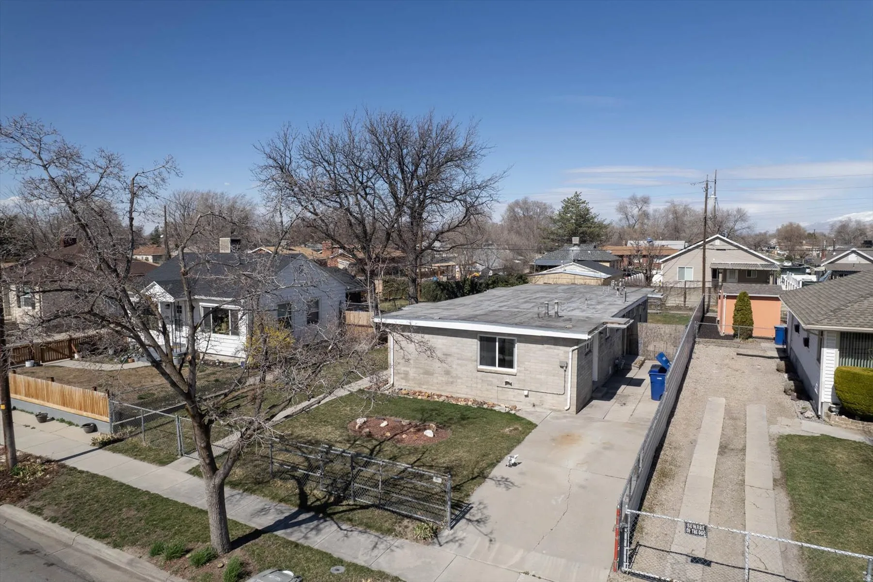 Aerial view of residential area