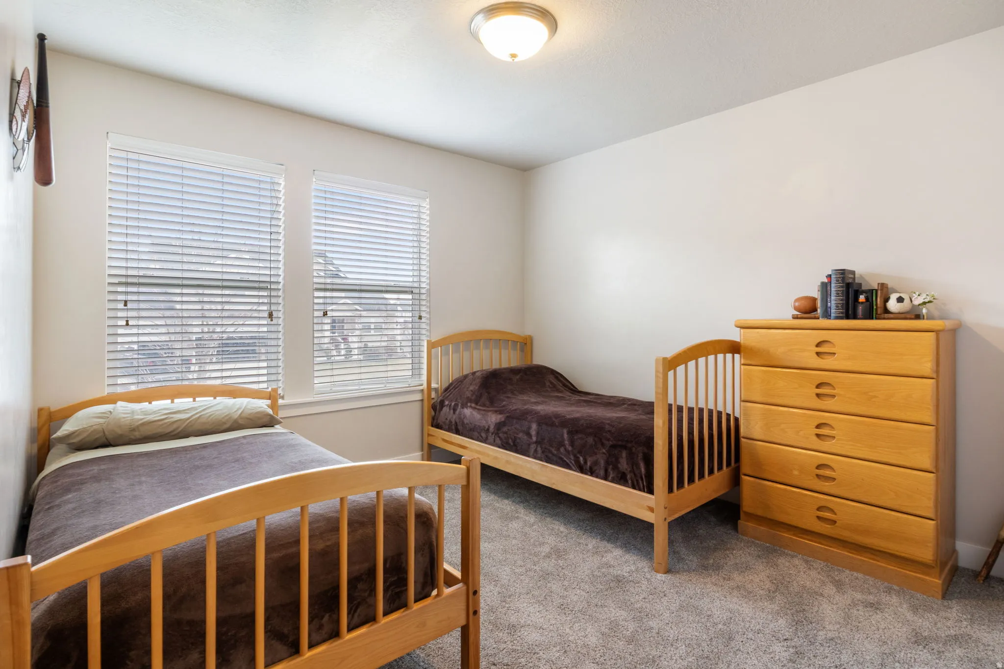 Bedroom with carpet floors