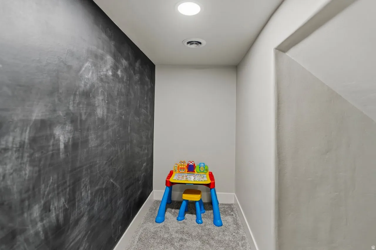 Play area with chalkboard wall
