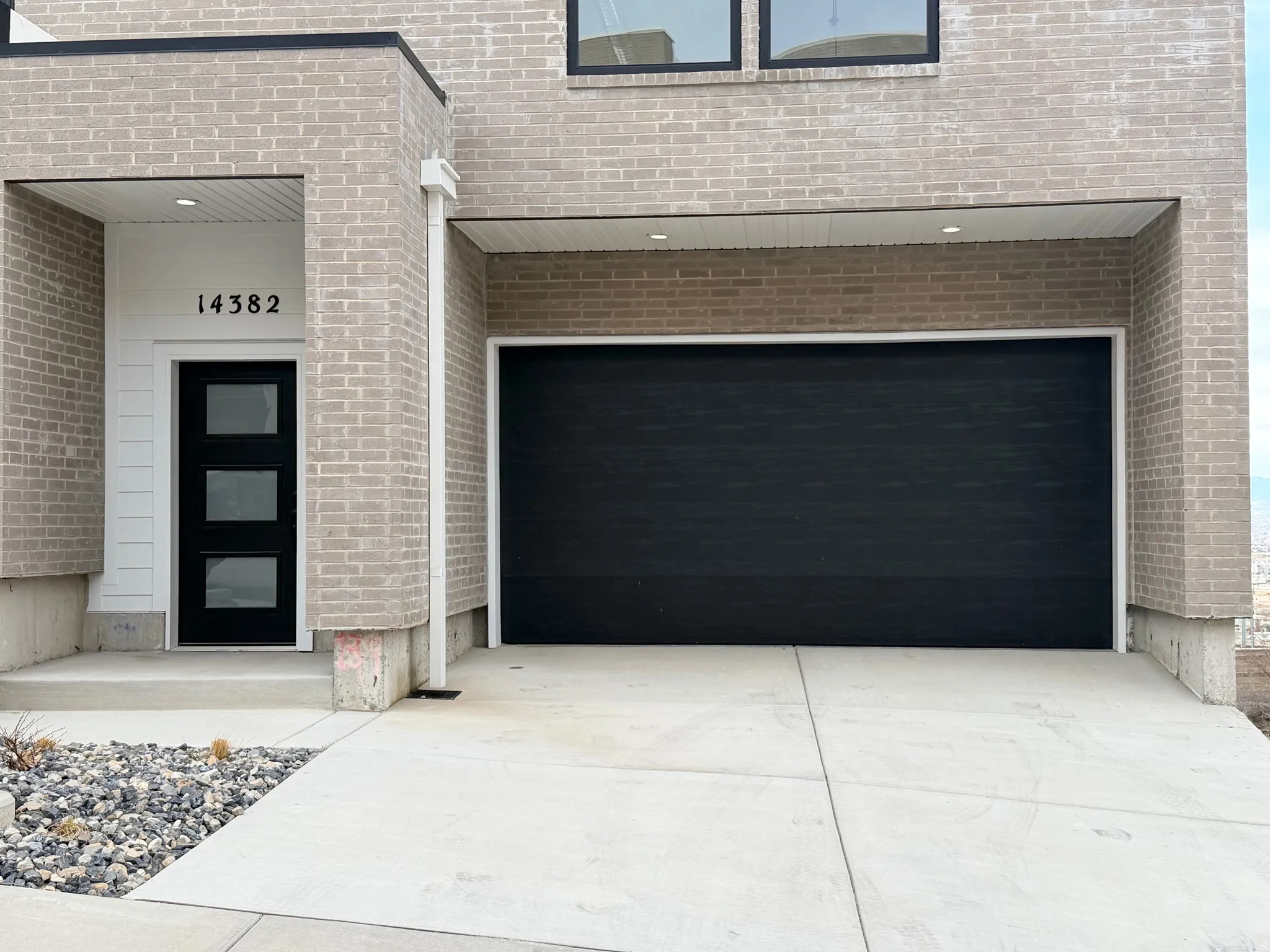 Garage with driveway