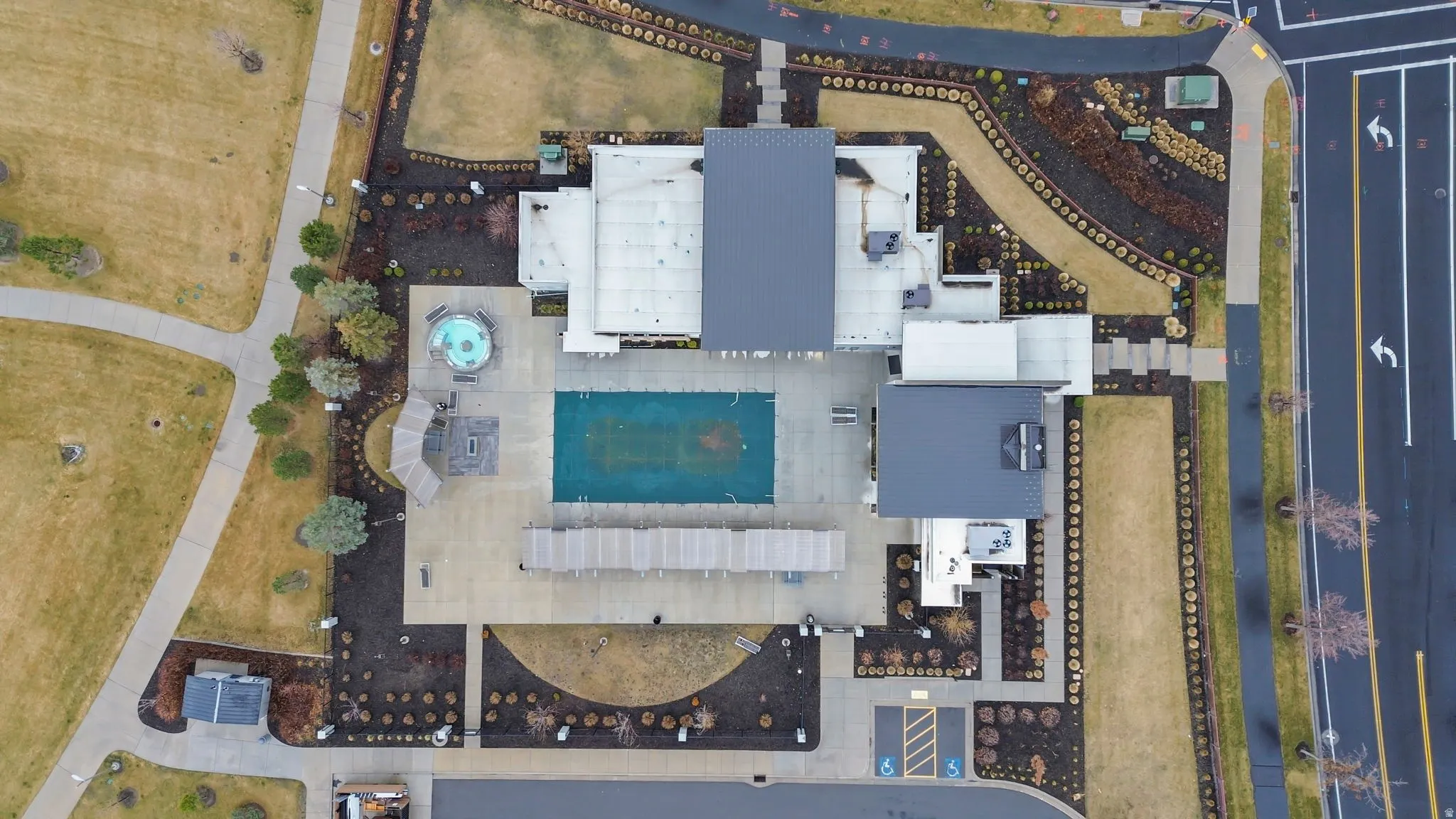 Bird's eye view of a pool