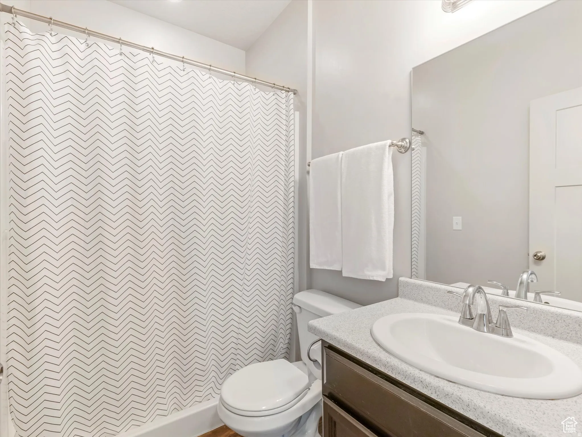 Bathroom upstairs off the family room and kitchen