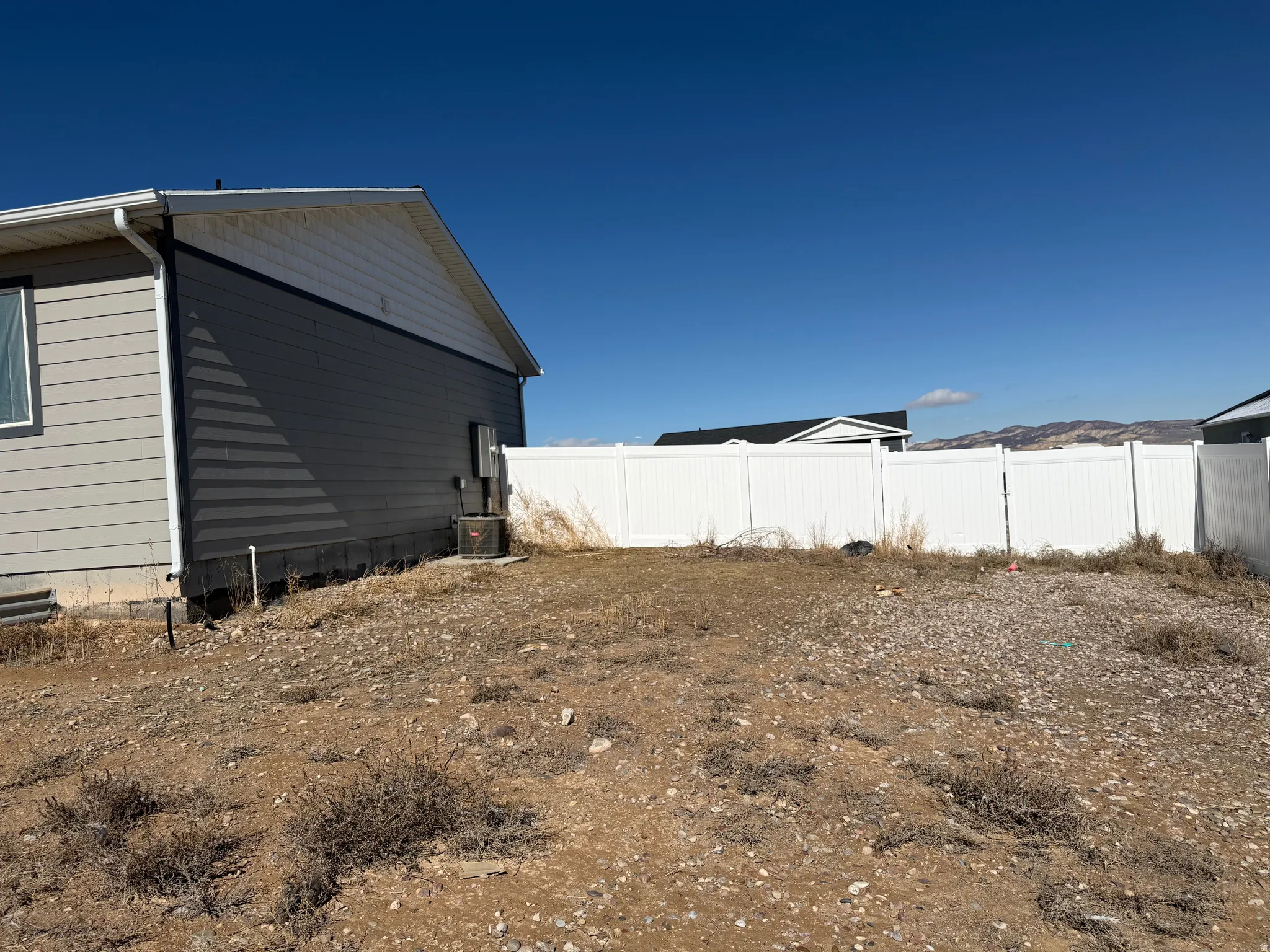View of fenced yard