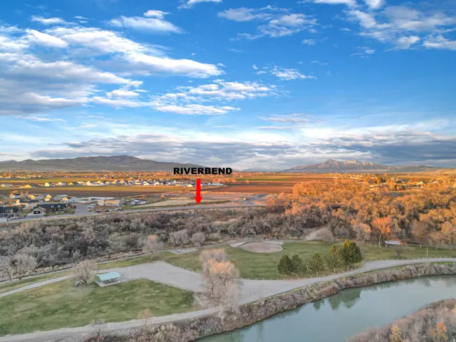 Drone / aerial view of a water and mountain view