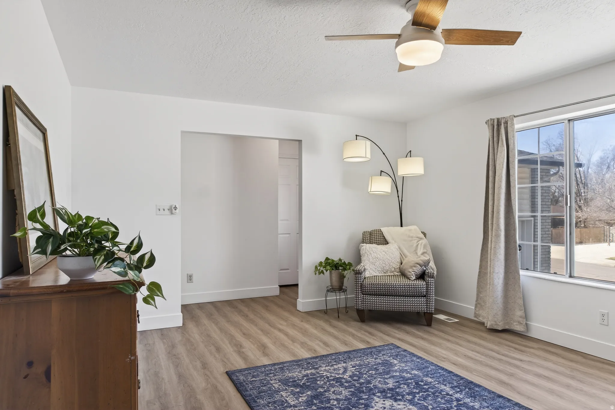 Front living room with view of entry.