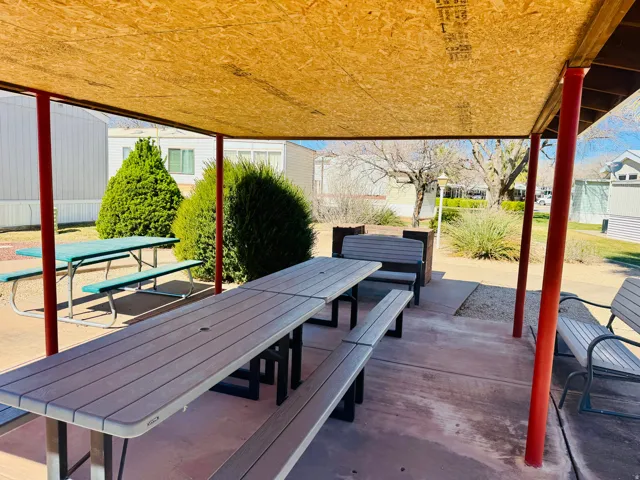 View of patio with outdoor dining space