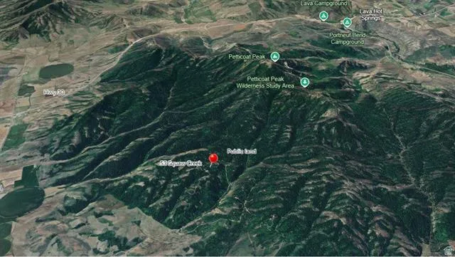 Aerial map of property and surrounding area