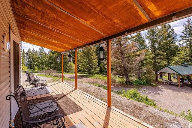 View of wooden deck