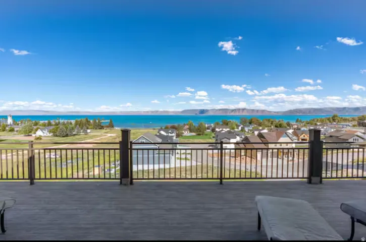 View of patio featuring a residential view and a mountain view