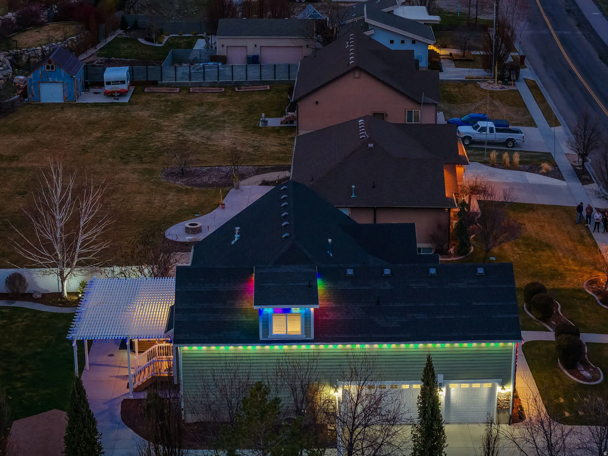 Side Twilight Aerial View