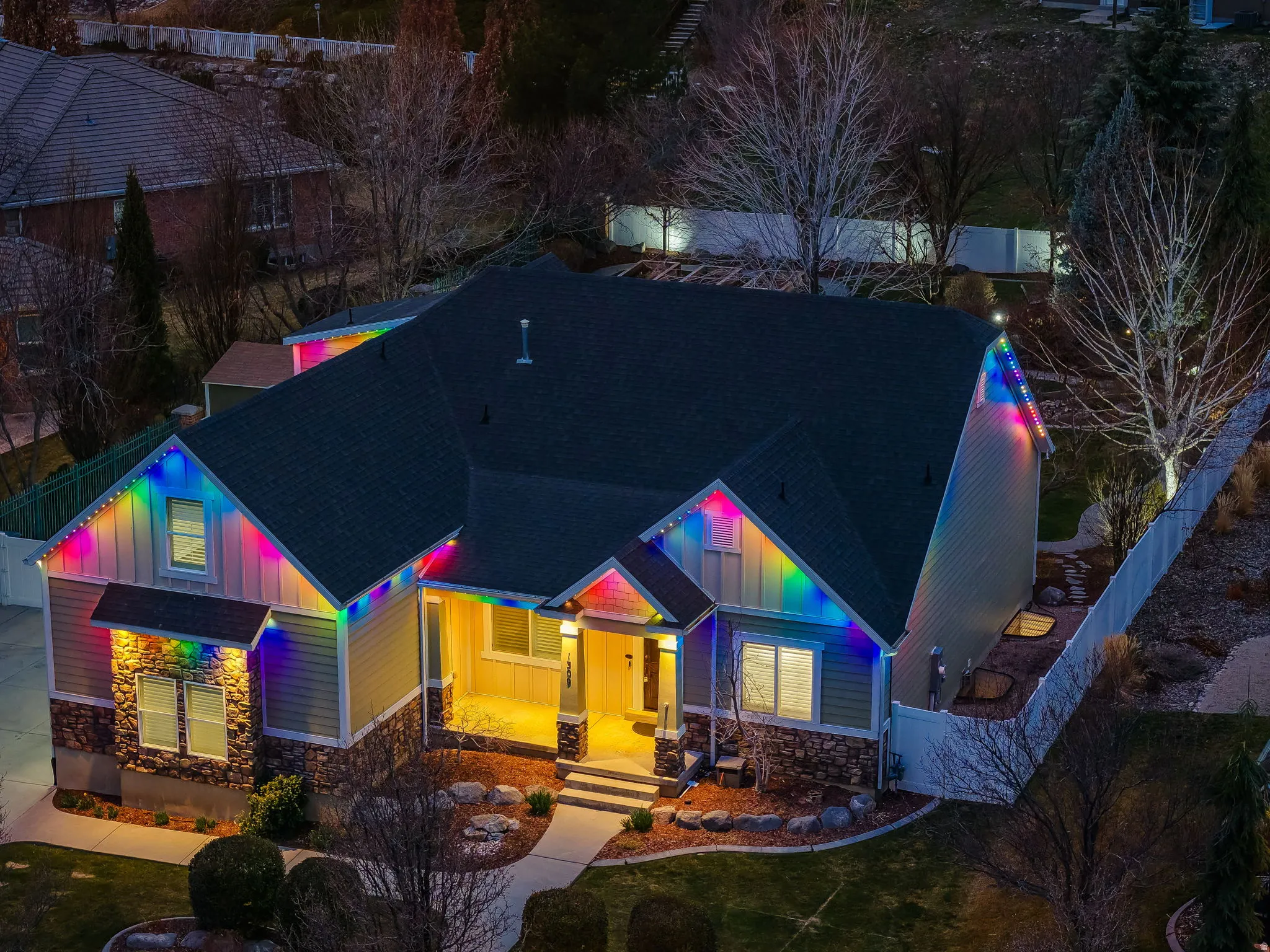 Front Twilight Aerial 3rd View