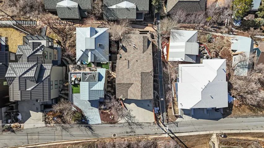 Aerial view of residential area