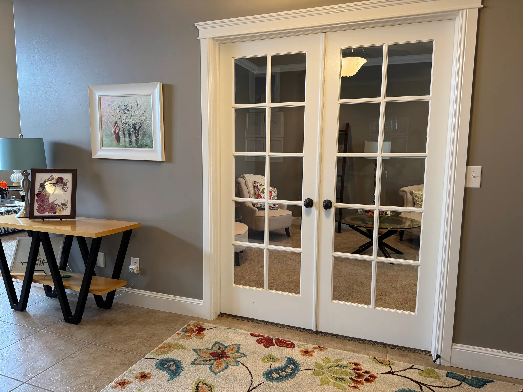 Detailed view of french doors