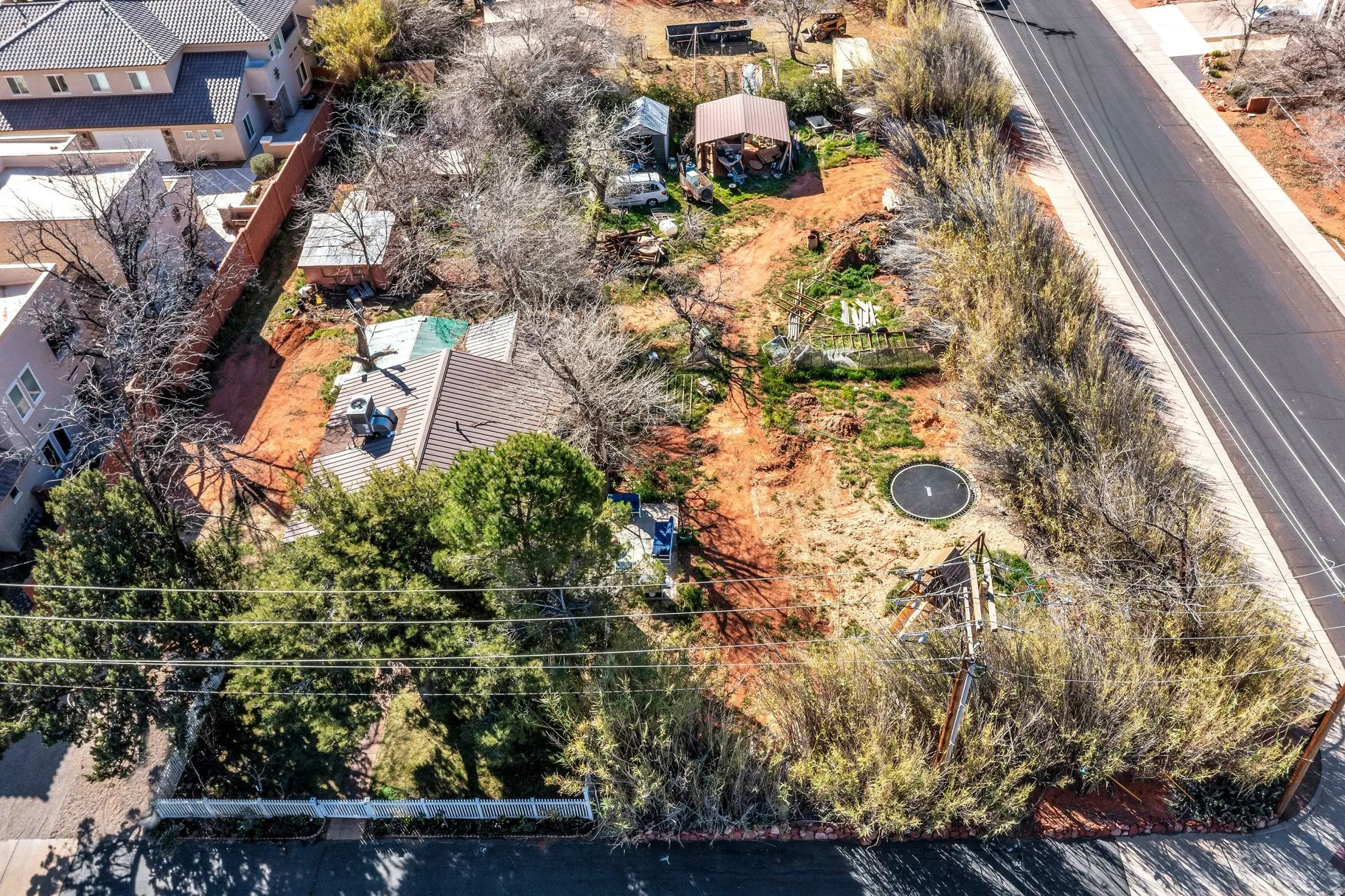 Aerial view of residential area