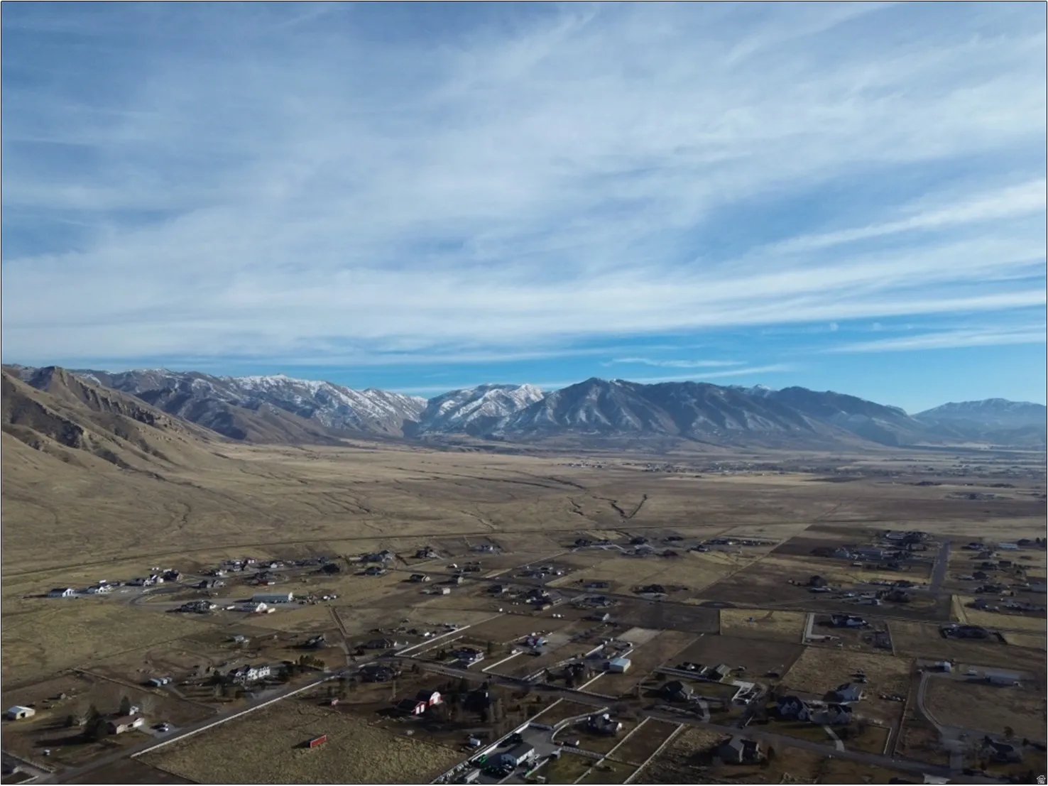 Mountain view with nearby suburban area
