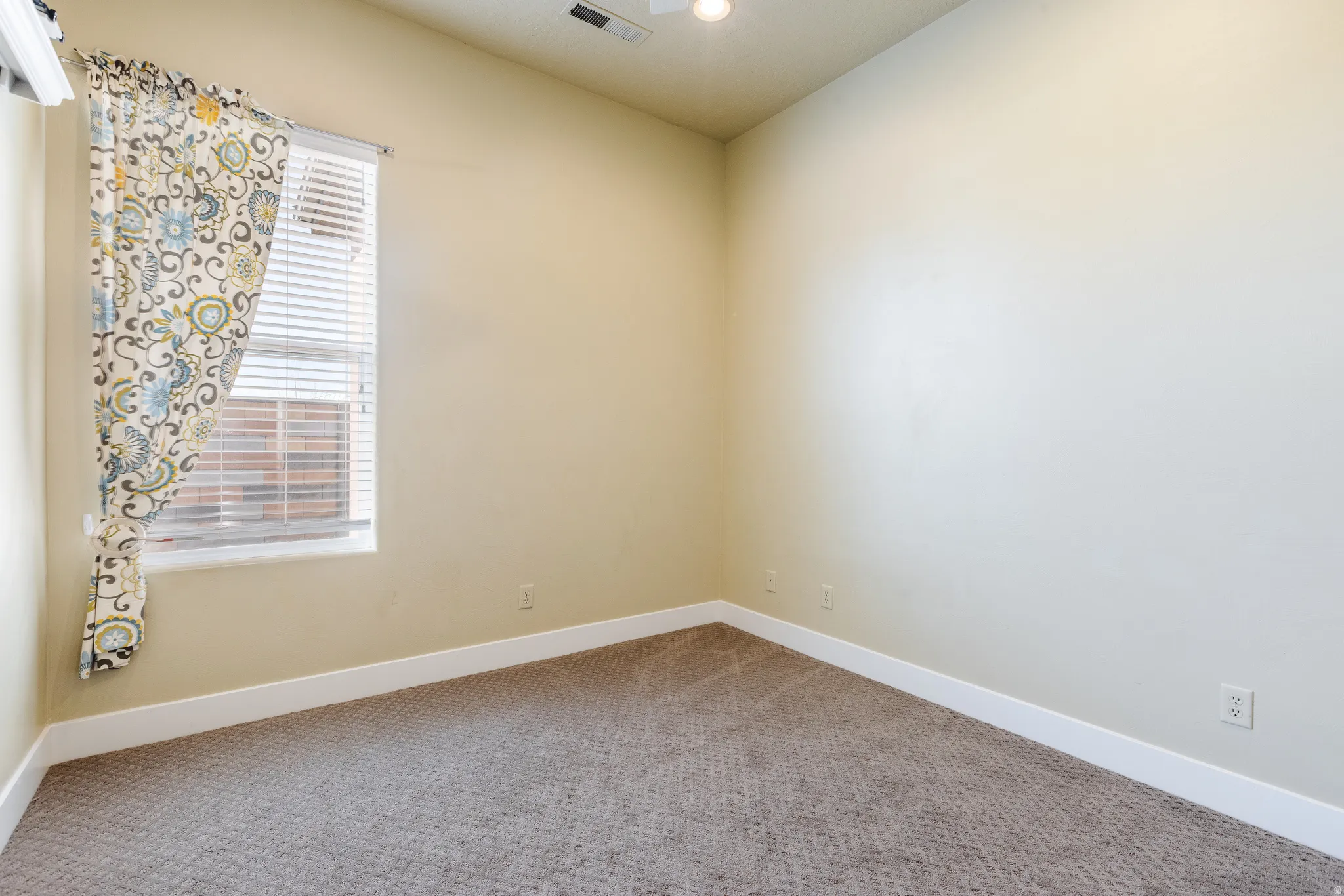 Carpeted empty room with baseboards