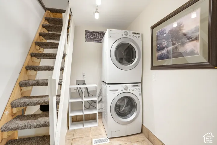Laundry room with access to loft area/bonus room.