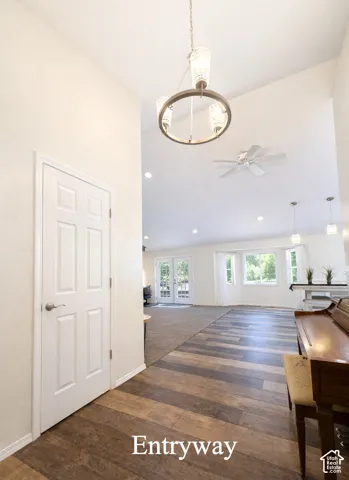 Parlor view into living room/dining room.