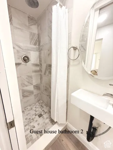Bathroom with a shower stall