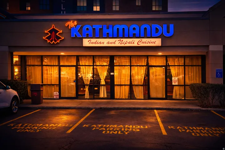 View of commercial property with uncovered parking
