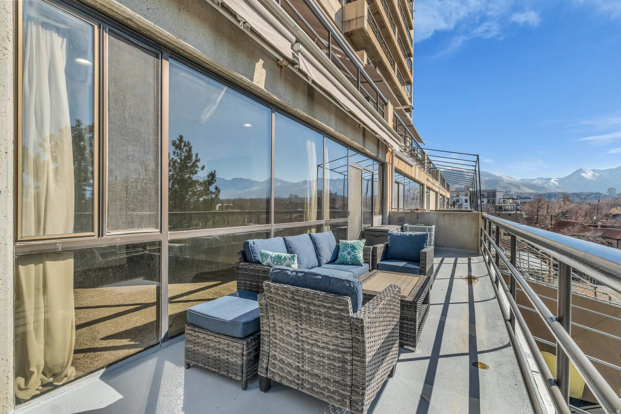 Balcony with mountain views
